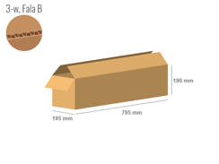 Karton 795x195x190 - mit Klappen (FEFCO 201) - 1-wellig (3-Schicht)