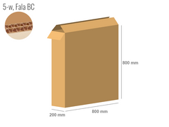 Karton 800x200x800 - mit Klappen (FEFCO 201) - 2-wellig (5-Schicht)