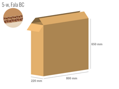 Karton 800x220x650 - mit Klappen (FEFCO 201) - 2-wellig (5-Schicht)