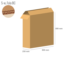 Karton 800x250x800 - mit Klappen (FEFCO 201) - 2-wellig (5-Schicht)