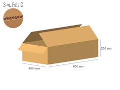 Karton 800x400x200 - mit Klappen (FEFCO 201) - 1-wellig (3-Schicht)