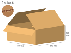 Karton 800x800x300 - mit Klappen (FEFCO 201) - 1-wellig (3-Schicht)