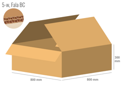 Karton 800x800x300 - mit Klappen (FEFCO 201) - 2-wellig (5-Schicht)