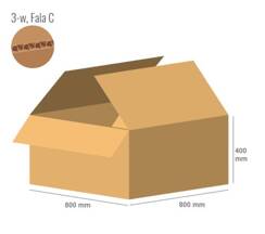 Karton 800x800x400 - mit Klappen (FEFCO 201) - 1-wellig (3-Schicht)