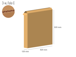 Karton 820x120x820 - mit Klappen (FEFCO 201) - 1-wellig (3-Schicht)