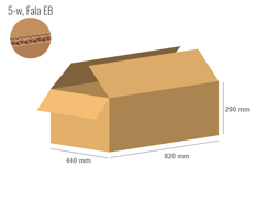 Karton 820x440x290 - mit Klappen (FEFCO 201) - 2-wellig (5-Schicht)