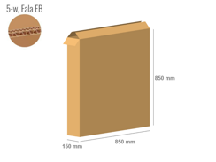 Karton 850x150x850 - mit Klappen (FEFCO 201) - 2-wellig (5-Schicht)