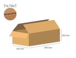 Karton 850x450x250 - mit Klappen (FEFCO 201) - 1-wellig (3-Schicht)