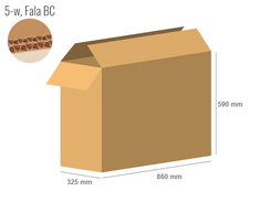 Karton 860x325x590 - mit Klappen (FEFCO 201) - 2-wellig (5-Schicht)