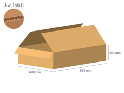 Karton 900x600x200 - mit Klappen (FEFCO 201) - 1-wellig (3-Schicht)