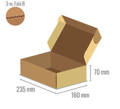 Pudełko fasonowe pod paczkomat Gabaryt A 235x160x70 - Fefco 427