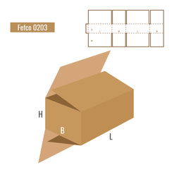 Pudełko z tektury 5-warstwowej 310x220x220 - Klapowe Fefco 201