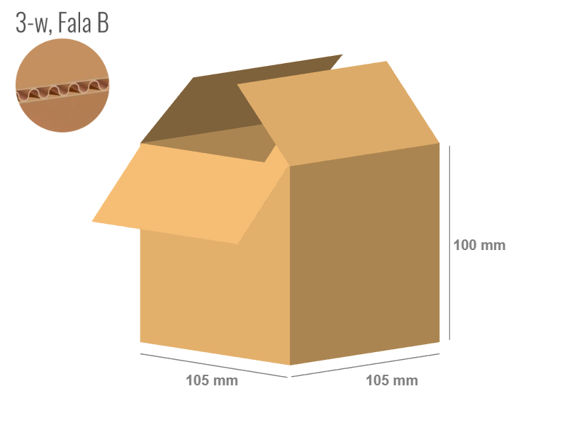 Karton 105x105x100 - mit Klappen (FEFCO 201) - 1-wellig (3-Schicht)