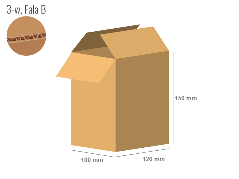 Karton 120x100x150 - mit Klappen (FEFCO 201) - 1-wellig (3-Schicht)