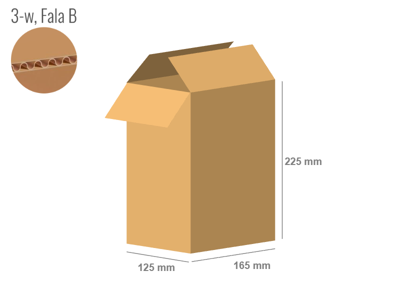 Karton 165x125x225 - mit Klappen (FEFCO 201) - 1-wellig (3-Schicht)