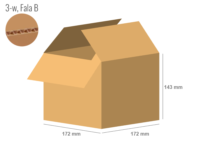 Karton 172x172x143 - mit Klappen (FEFCO 201) - 1-wellig (3-Schicht)