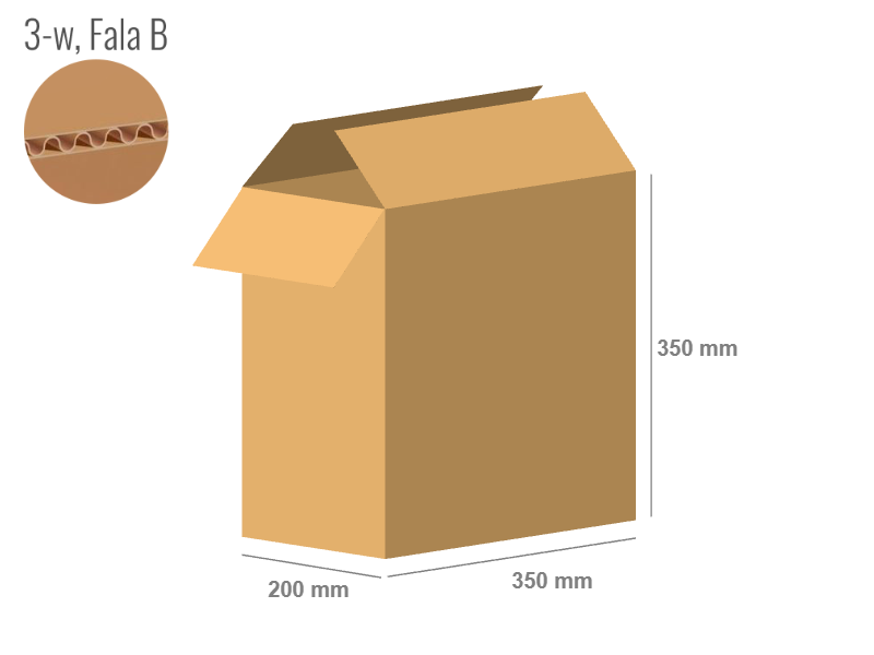 Karton 350x200x350 - mit Klappen (FEFCO 201) - 1-wellig (3-Schicht)