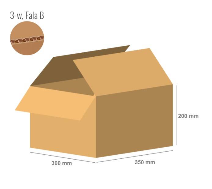 Karton 350x300x200 - mit Klappen (FEFCO 201) - 1-wellig (3-Schicht)