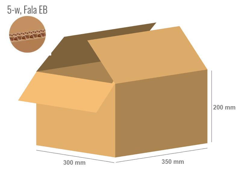 Karton 350x300x200 - mit Klappen (FEFCO 201) - 2-wellig (5-Schicht)