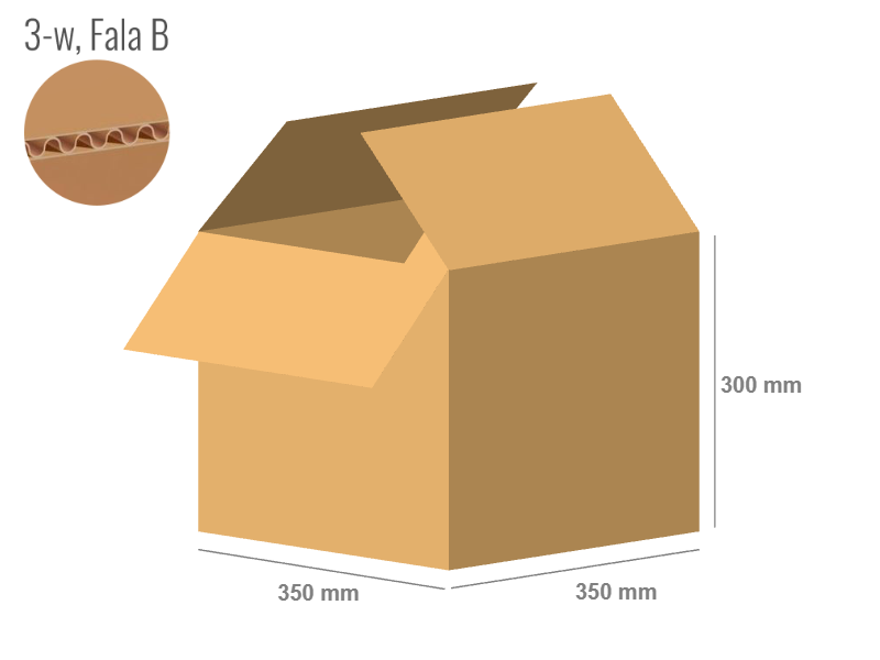 Karton 350x350x300 - mit Klappen (FEFCO 201) - 1-wellig (3-Schicht)