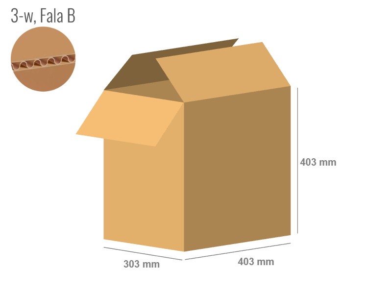 Karton 403x303x403 - mit Klappen (FEFCO 201) - 1-wellig (3-Schicht)