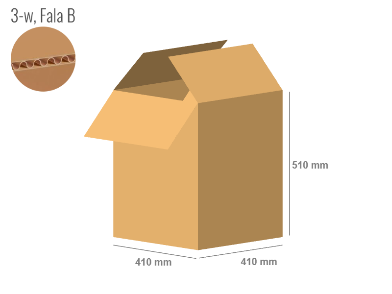 Karton 410x410x510 - mit Klappen (FEFCO 201) - 1-wellig (3-Schicht)