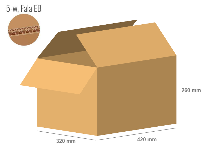 Karton 420x320x260 - mit Klappen (FEFCO 201) - 2-wellig (5-Schicht)