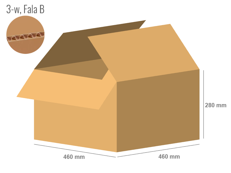 Karton 460x460x280 - mit Klappen (FEFCO 201) - 1-wellig (3-Schicht)