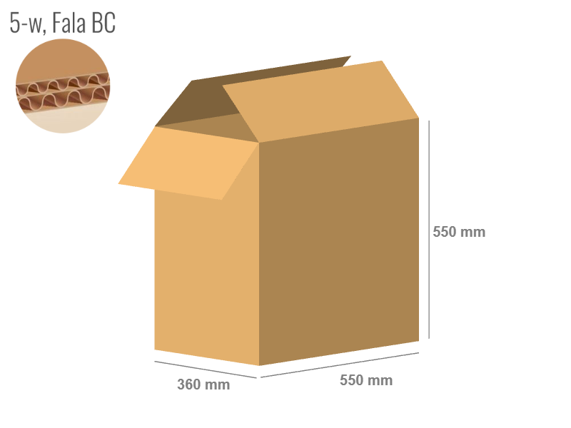 Karton 550x360x550 - mit Klappen (FEFCO 201) - 2-wellig (5-Schicht)