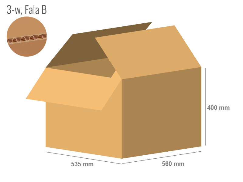 Karton 560x535x400 - mit Klappen (FEFCO 201) - 1-wellig (3-Schicht)