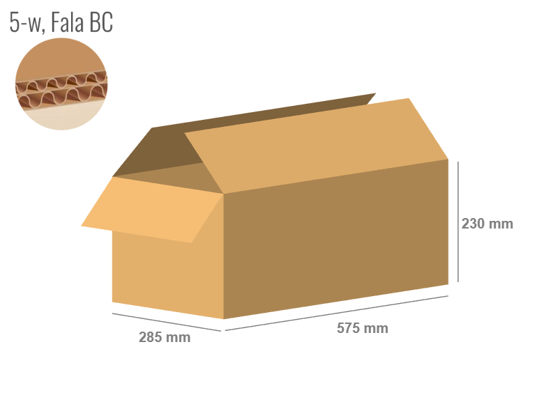 Karton 575x285x230 - mit Klappen (FEFCO 201) - 2-wellig (5-Schicht)