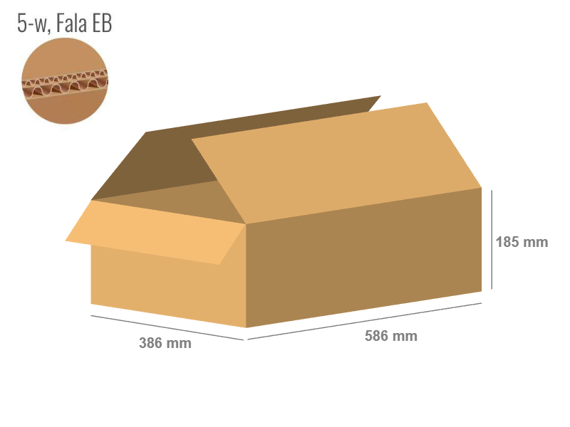 Karton 586x386x185 - mit Klappen (FEFCO 201) - 2-wellig (5-Schicht)