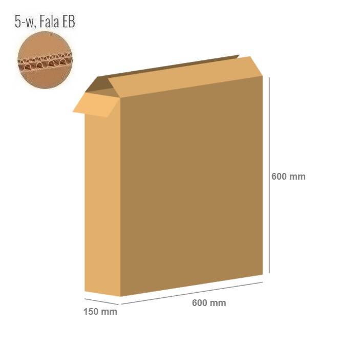 Karton 600x150x600 - mit Klappen (FEFCO 201) - 2-wellig (5-Schicht)