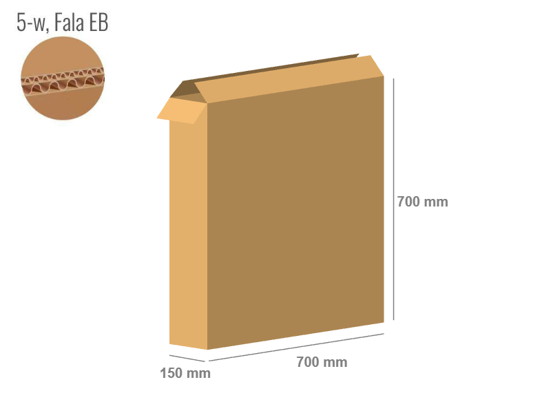 Karton 700x150x700 - mit Klappen (FEFCO 201) - 2-wellig (5-Schicht)