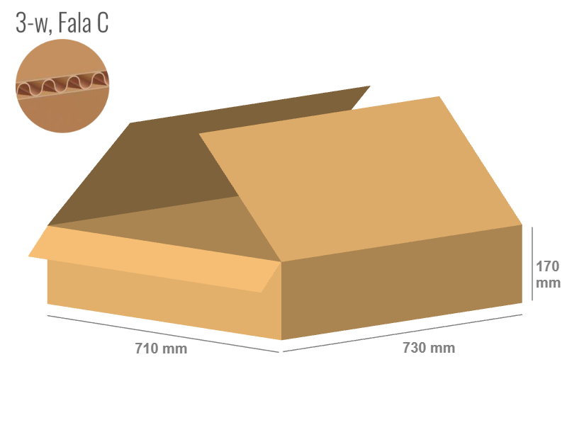 Karton 730x710x170 - mit Klappen (FEFCO 201) - 1-wellig (3-Schicht)