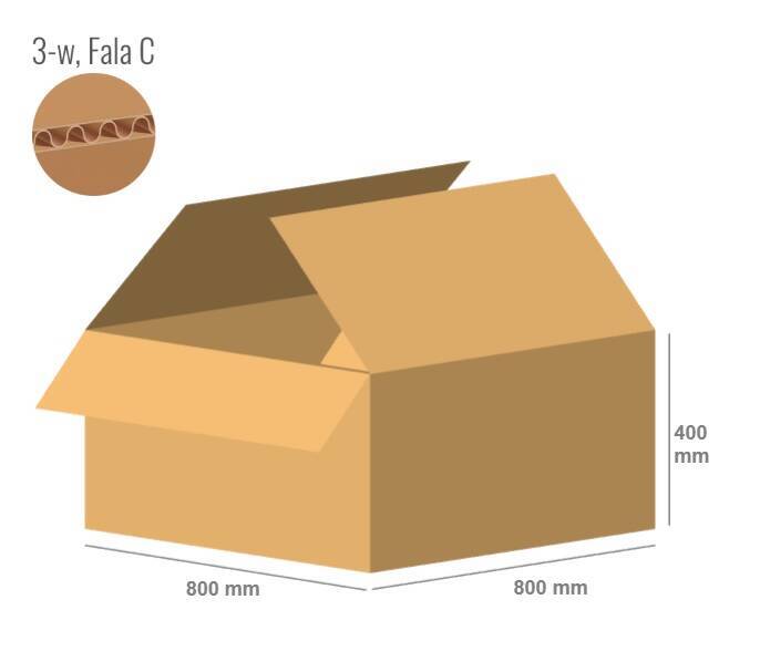 Karton 800x800x400 - mit Klappen (FEFCO 201) - 1-wellig (3-Schicht)