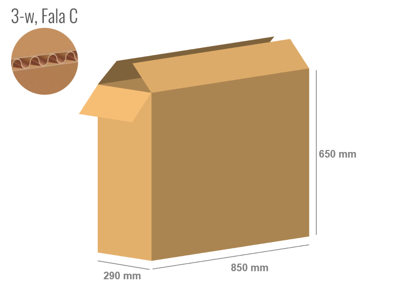 Karton 850x290x650 - mit Klappen (FEFCO 201) - 1-wellig (3-Schicht)