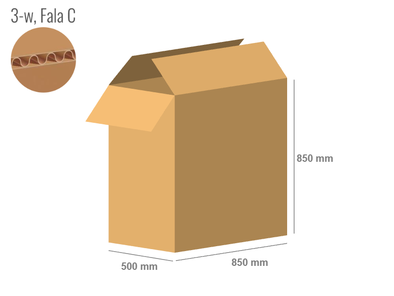 Karton 850x500x850 - mit Klappen (FEFCO 201) - 1-wellig (3-Schicht)