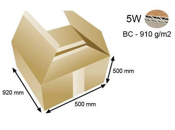 Karton 920x500x500 - mit Klappen (Fefco 201) - 5-Schicht (5w)