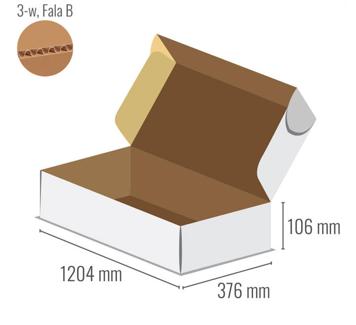 Pudełko fasonowe 1204x376x106 - Fefco 427 - jednostronnie bielone