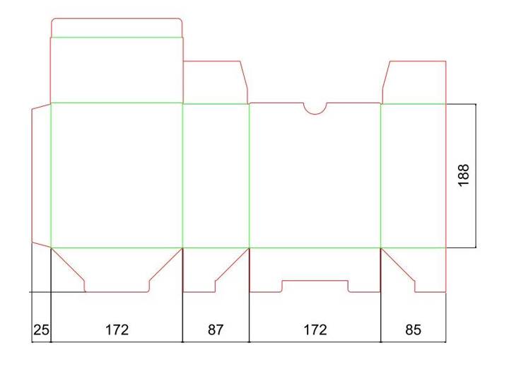 Pudełko fasonowe 170x85x185 - Fefco 215