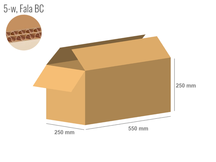 Cardboard box 550x250x250 - with Flaps (Fefco 201) - Double Wall (5-layer)