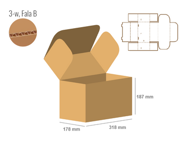 Pudełko fasonowe 318x178x187 - Fefco 426