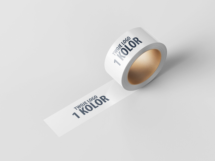 Taśma z nadrukiem LOGO 48mm/60m Solvent - 1 kolor