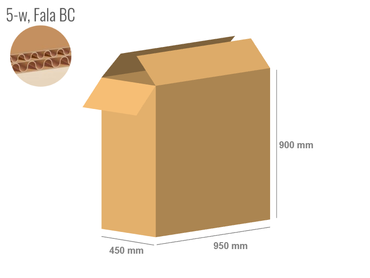 Pudełko z tektury 5-warstwowej 950x450x900 - Klapowe Fefco 201