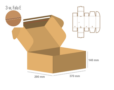 Pudełko fasonowe 370x290x140 - Fefco 427 BOX