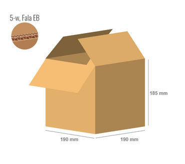 Cardboard box 190x190x185 - with Flaps (Fefco 201) - 5-layer (5w)