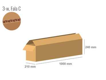 Pudełko kartonowe 1000x210x240 - Klapowe Fefco 201