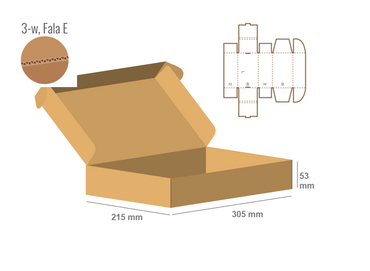 Pudełko fasonowe 305x215x53 - Fefco 427