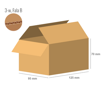 Cardboard box 125x95x70 - with Flaps (Fefco 201) - 3-layer (3w)